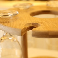 Support à Verres à Vin en Gros en Bambou/Bois, Présentoir à Verres à Vin en Bambou, Organisateur de Rangement pour Bouteilles et Verres à Vin