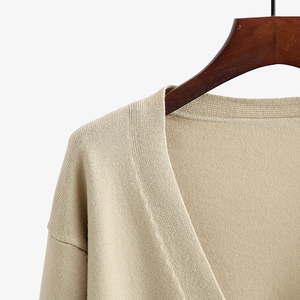 <span class=keywords><strong>Cardigan</strong></span> court en tricot à manches longues ouvert sur le devant pour femme, style coréen, à col en V, en tricot, pull personnalisé pour femmes - Product Image 5