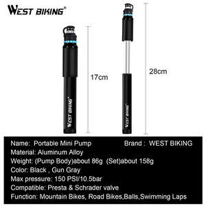 <span class=keywords><strong>Pompe</strong></span> à main portable WEST BIKING 150 PSI haute pression pour vélo avec valve Presta et Schrader, mini <span class=keywords><strong>pompe</strong></span> à vélo avec tuyau et <span class=keywords><strong>poche</strong></span> - Product Image 5