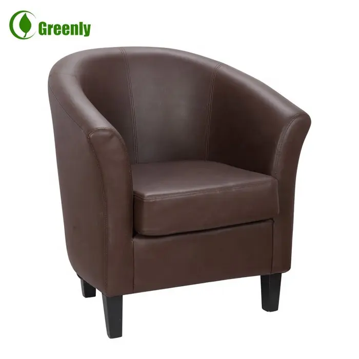 Modern design Wooden frame accent upholstered club tub chair for coffee shop and hotel