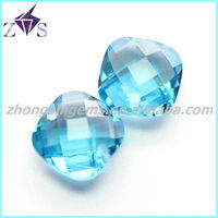 Vente en gros de pierres de zircone cubique carrées, grandes et lâches, couleur aquamarine