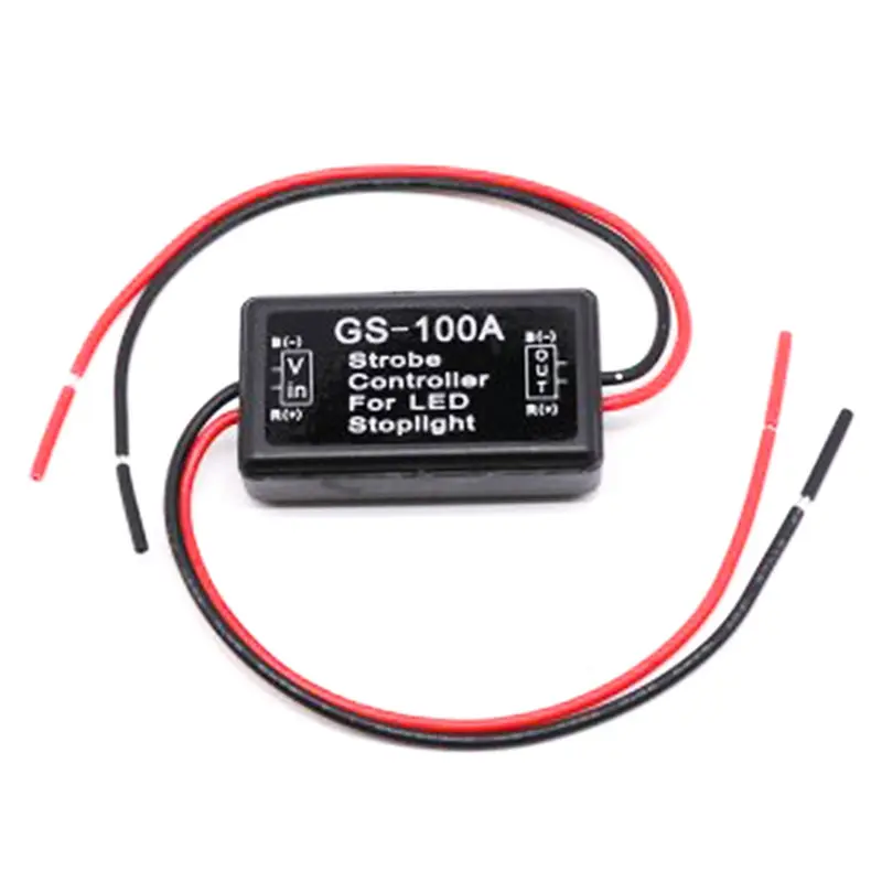 GS-100A แฟลช Strobe Controller โมดูล Flasher สำหรับไฟ LED เบรคหยุดหลอดไฟ12-24V กันน้ำป้องกันการลัดวงจร