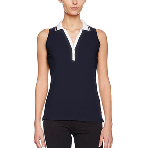 Polos sin mangas para <span class=keywords><strong>mujer</strong></span> con cuello en V personalizados en <span class=keywords><strong>blanco</strong></span> importado de China a la última moda - Product Image 3