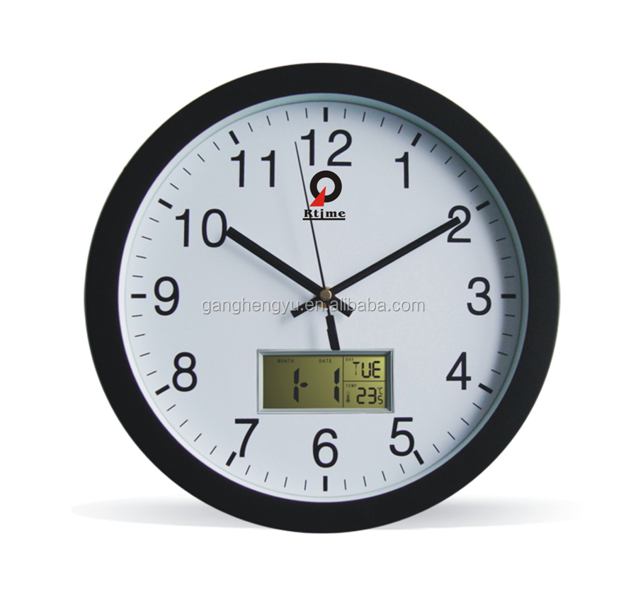 Clock Digital Radio Factory Supply Radio LCD Wall Clock Digital Wall Clock Thermometer
