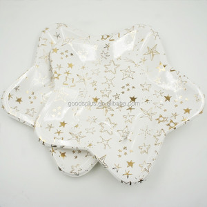 <span class=keywords><strong>Assiette</strong></span> en <span class=keywords><strong>carton</strong></span> blanc jetable de style américain en forme d'étoile, écologique, pour les fêtes - Product Image 2