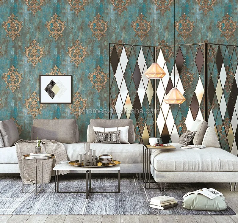 Chất Lượng Cao Cổ Điển Damask Vinyl Wallpaper Cho Trang Trí Nhà