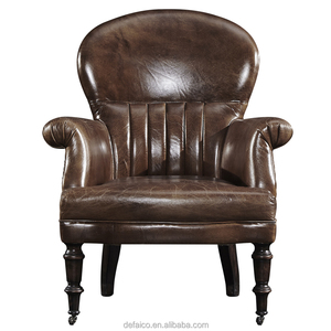 <span class=keywords><strong>Muebles</strong></span> antiguos lugar de ocio biblioteca Cafe shop bar boutique marco de madera de roble sillón de cuero - Product Image 4