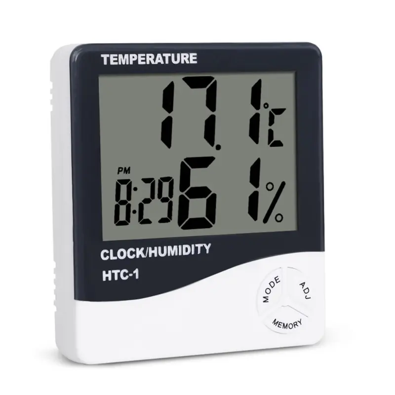 Supuer Termometer HTC-1 Kualitas Bagus dengan Jam Alarm