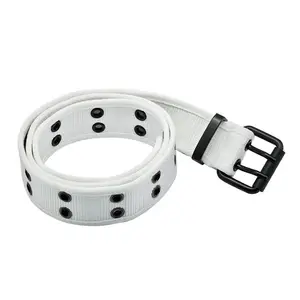 Bán Buôn Đôi Pin Belt Grommet Lỗ Bện Canvas Grommet Belt Với Đôi Pin Khóa