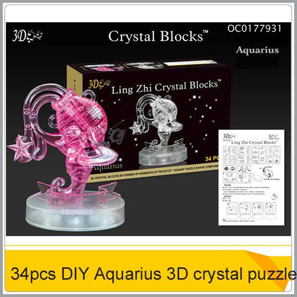 2014 горячей 34 шт сделай сам водолей 3d головоломка блока oc0177931