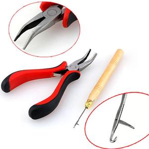 Alicate de extensão de cabelo, ferramenta profissional de extensão de cabelo com 100 peças de 5mm, micro anéis de silicone, gancho de gravata de cabelo - Product Image 3