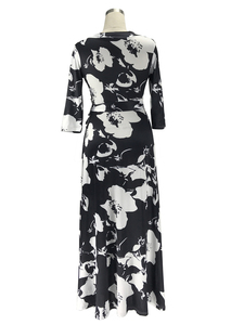 Vestido Maxi Floral Blanco y Negro para Mujer, Sexy, Veraniego, para Mujeres Maduras con Busto Grande - Product Image 5