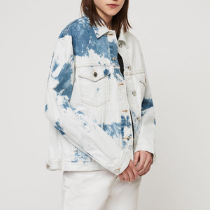 de alta calidad de algodón para mujer de gran tamaño de impresión teñido denim jeans chaquetas - Product Image 5