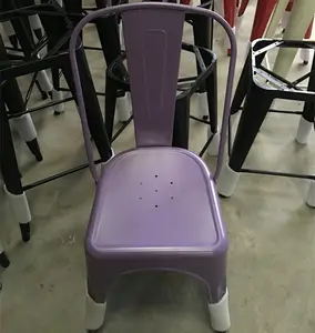 Hot Sale Lilac Color Kids Dining Chair New Metal Restaurant Chair