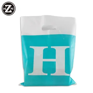 HDPE/LDPE Die Cut Patch Handle Custom Plastic Merchandise Retail Bags With Own Logo Guangzhou Manufacturer Shopping Bag