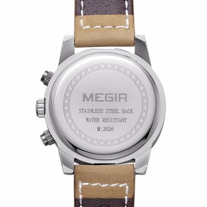 MEGIR 2026 G MEGIR <span class=keywords><strong>24</strong></span> ore Chic marchio al quarzo da uomo in vera pelle con Display analogico da uomo Business Watch Casual - Product Image 5