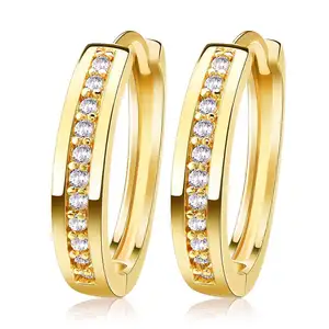 RINNTIN OME34 Women Cheap Minimalist Jewelry Brass Gold Plated Hoop Earrings for Women