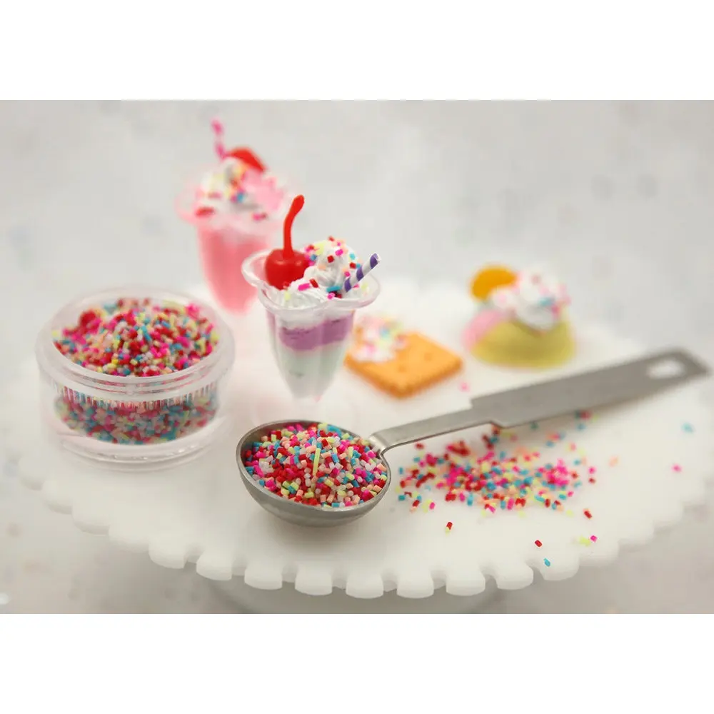 1 KG Per Bag Fake Sprinkles - 1kg 2mm Tiny Fake Sprinkles Colorful Faux Chocolate Topping Candy Flakes Polymer Clay