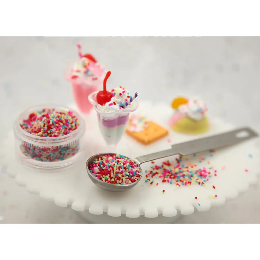 1 KG Mỗi Túi Fake Sprinkles-1Kg 2Mm Tiny Fake Sprinkles Đầy Màu Sắc Faux Sô Cô La Topping Kẹo Flakes Polymer Đất Sét