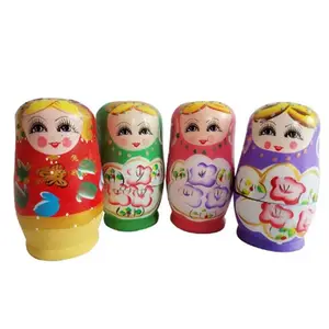 Hot Sale Natural Wooden Matryoshka Toy Wooden Russian Nesting Doll With Eco-Friendly