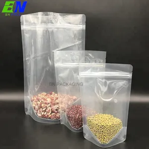 Cổ 1KG Không Có Biểu Tượng Trong Suốt Sinh Thái Thân Thiện Pouch Đứng Lên Thực Phẩm Plastik Túi Cho Khô Thực Phẩm