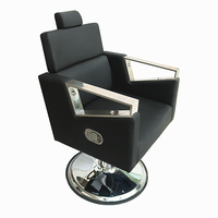 Nouveau design, fauteuil de barbier inclinable réglable en cuir PU avec pompe hydraulique, base ronde, couleur personnalisée pour usage en salon
