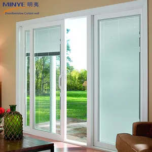 Pintu Kabinet dapur pvc /upvc pintu geser kaca ganda untuk kamar mandi