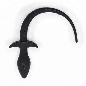 Pura silicona <span class=keywords><strong>Anal</strong></span> Plug cola negro perro largo cola Butt tapones bola dilatador Butt Plug Gay - Product Image 3