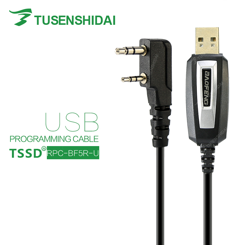 Alta calidad USB Cable de programación 2 pins Para baofeng GT-3 UV-82 UV-5R DM-5R BF-888s para tyt de dos vías radio