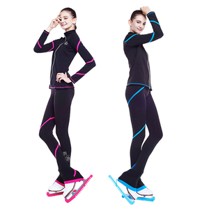 LIUHUO Stretchy Fleece <strong>Waterproof</strong> Training Wear Figure Skating Pants Jackets Set Wholesale Mid Trousers <strong>Leggings</strong> for Children - Product Image 1