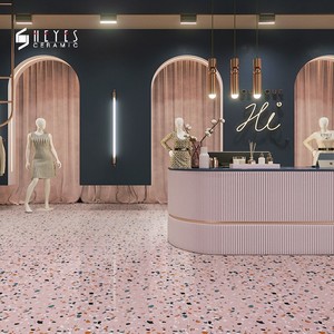 <span class=keywords><strong>Rosa</strong></span> di lusso di ceramica di stile terrazzo pavimento del bagno <span class=keywords><strong>piastrelle</strong></span> della cucina - Product Image 4
