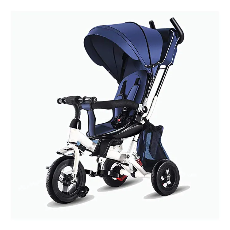 Cina di alta qualità di vendita superiore bambini triciclo con barra di spinta/pieghevole del bambino trike giro sul giocattolo/bambini 3 ruote bici con baldacchino