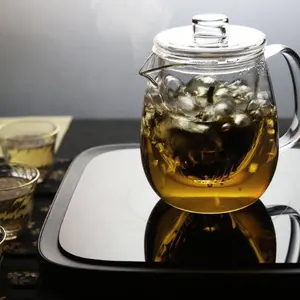 ODM/OEM स्पष्ट Borosilicate ग्लास चाय कप कस्टम लोगो ग्लास चाय कप के साथ Infuser ढक्कन के साथ