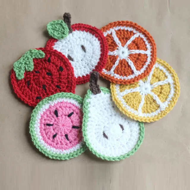 Handmade knitted cotton crochet lace coaster cup mat