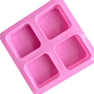 158 Nhà Máy Miễn Phí Mẫu 4 Khoang Hình Vuông Silicone Bánh Khuôn Silicone Nến Khuôn Xà Phòng Làm Khuôn Nhựa Silicone BPA Miễn Phí - Product Image 3