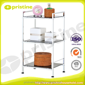 OEM Shopee/Ebay Wholesale 3-Tier Modern Metal <b>Glass</b> Bathroom <b>Corner</b> Storage Rack for Hotel Use Custom Size Taiwan Household - Product Image 6