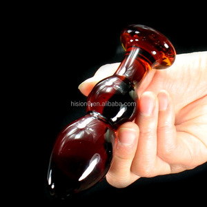 سدادة شرجية زجاجية كبيرة لاسلكية بلون بني شفاف محفزة - Product Image 1