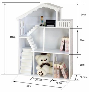 Popular casa de muñecas 2 en 1 librería de madera estante de libros para revistas para niños - Product Image 4