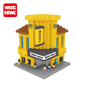 Mini juego de bloques de construcción de arquitectura mundial famosa Wisehawk para casa de película de <span class=keywords><strong>Hollywood</strong></span>, modelo de juguete, miniaturas de plástico - Product Image 1