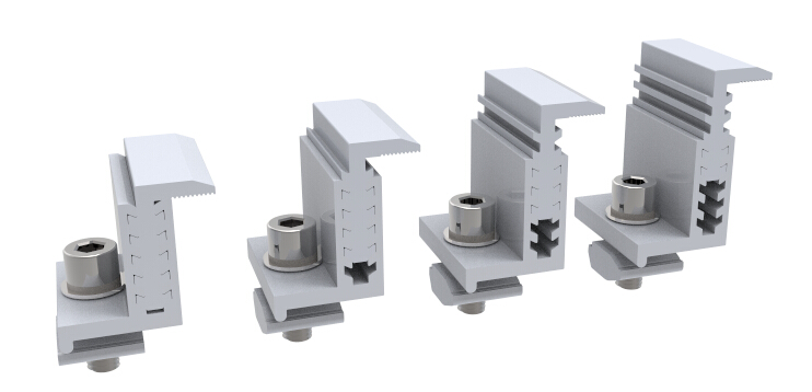 Solar Aluminum Clamp Solar Frameless Glass Panel Thin Film Clamp / Aluminum Solar Panel Clamp