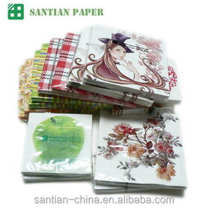 Santian Healthy Materials Servilletas de papel impresas sin aroma de 3 capas Servilletas de cóctel plegables coloridas en estilo de paquete - Product Image 5