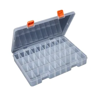 Clear Storage Box Plastic Organizer 36 Compartment with Adjustable Dividers