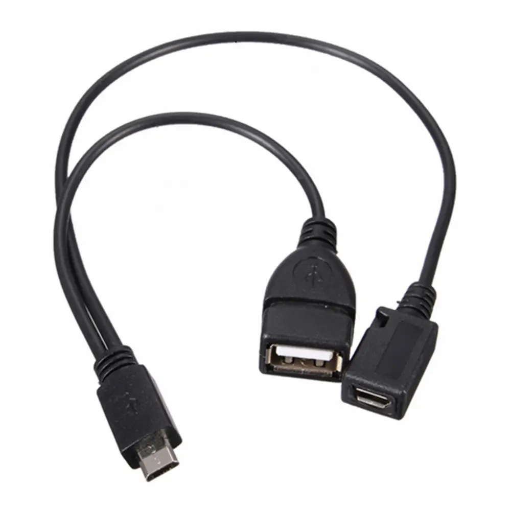 Micro USB Male To USB Female Host Micro Female OTG Adapter Y Splitter USB OTG Cable