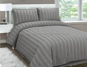 Luxury yarn dye home bedding seersucker home bed duvet cover set - Product Image 3