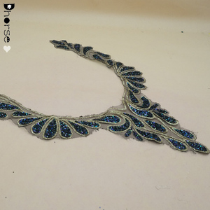 Apliques de Bordado a Máquina con Diseños Geométricos de Alta Calidad para Cuellos de Blusas y Saris - Product Image 3