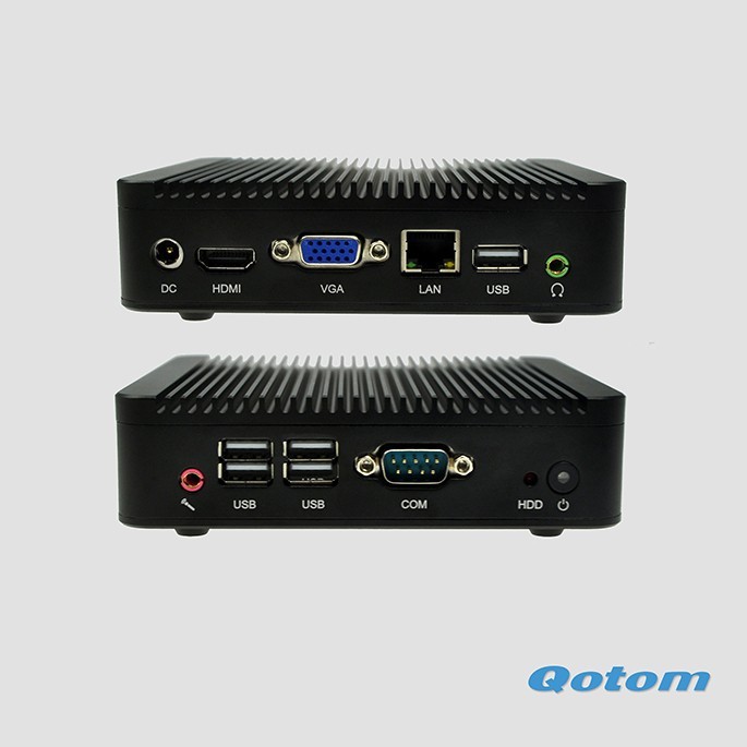 2015 plus petit PC de bureau X86 Mini PC Qotom-Q100N avec C1037U Dual Core 1.86 Ghz CPU 2 GB RAM 8 GB SSD linux ordinateur tv