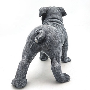 Venta al por mayor de fibra de vidrio de tamaño negro resina perro francés figuras <span class=keywords><strong>bulldog</strong></span> estatua para jardín - Product Image 4