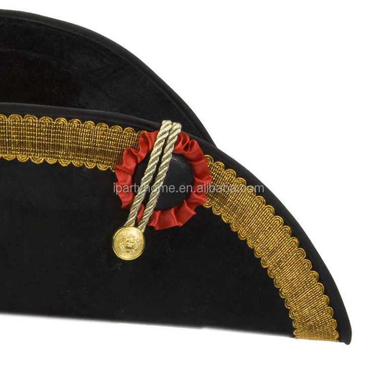 Napoleon Bicorne Hat for Halloween - Durable Pirate Captain Style