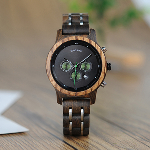 Dringend Quick shipping Luxus Vintage Time Holzuhr Miyato Quartz Black Armbanduhr - Product Image 2