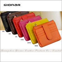 Die Customizing RFID Blocking Safe Leder Minimalist Kreditkarten halter Zip Coin Front Pocket Wallet mit SIM-Steckplätzen